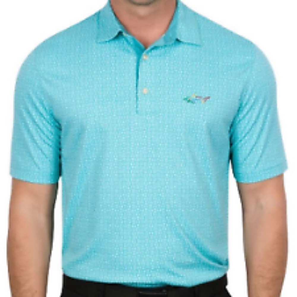 Greg Norman Men's Turquoise Blue Performance Golf Polo Shirt size M